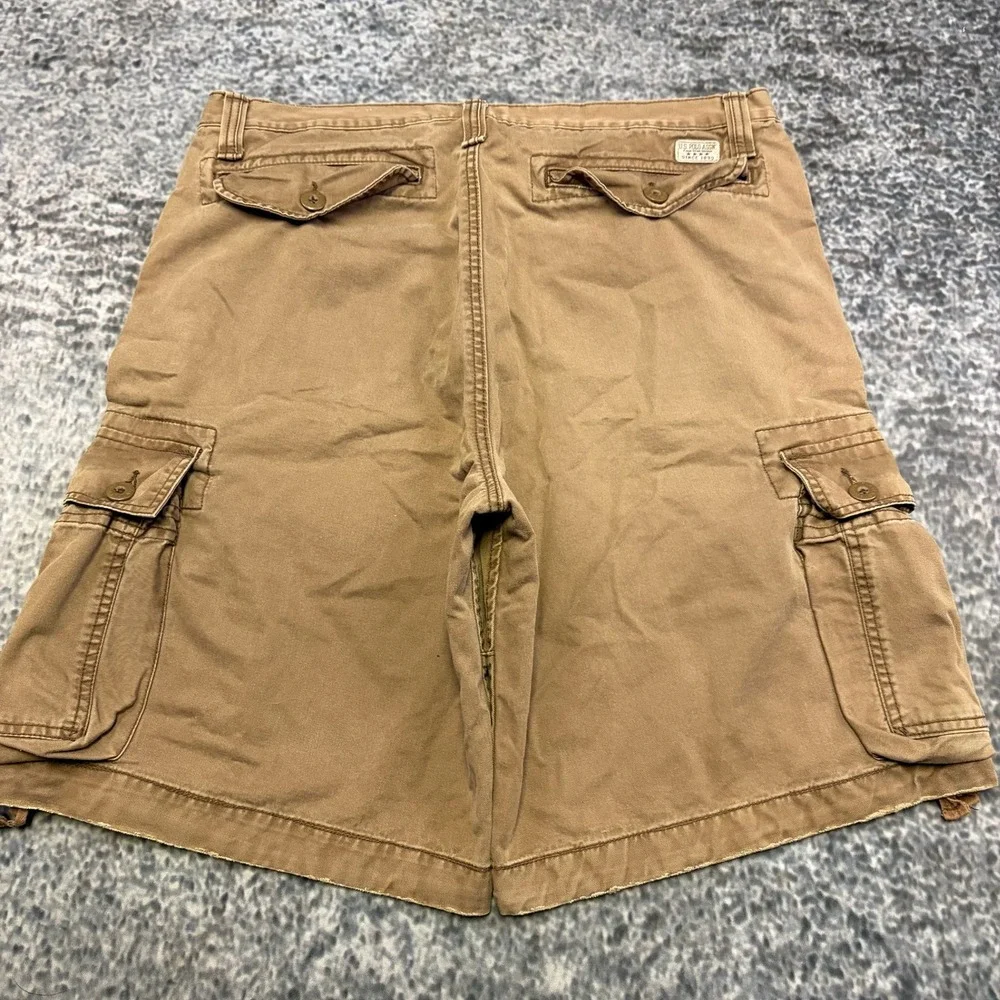 U.S. Polo ASSN Cargo Shorts Mens 38 Brown Baggy Utility Outdoor Skater Y2K